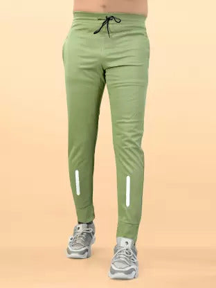 Solid Men Green Track Pants