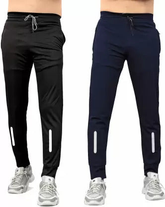 Men Black, Dark Blue Track Pants