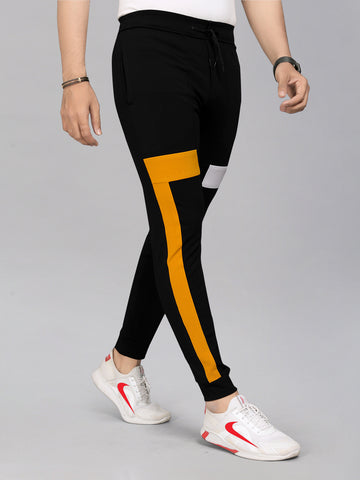 Lycra Blend Black Color Solid Men Track Pant