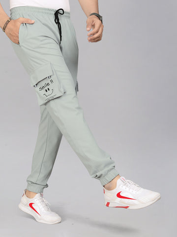 Drawstring Grey Color Lycra Blend 2 pocket Men's Track Pant