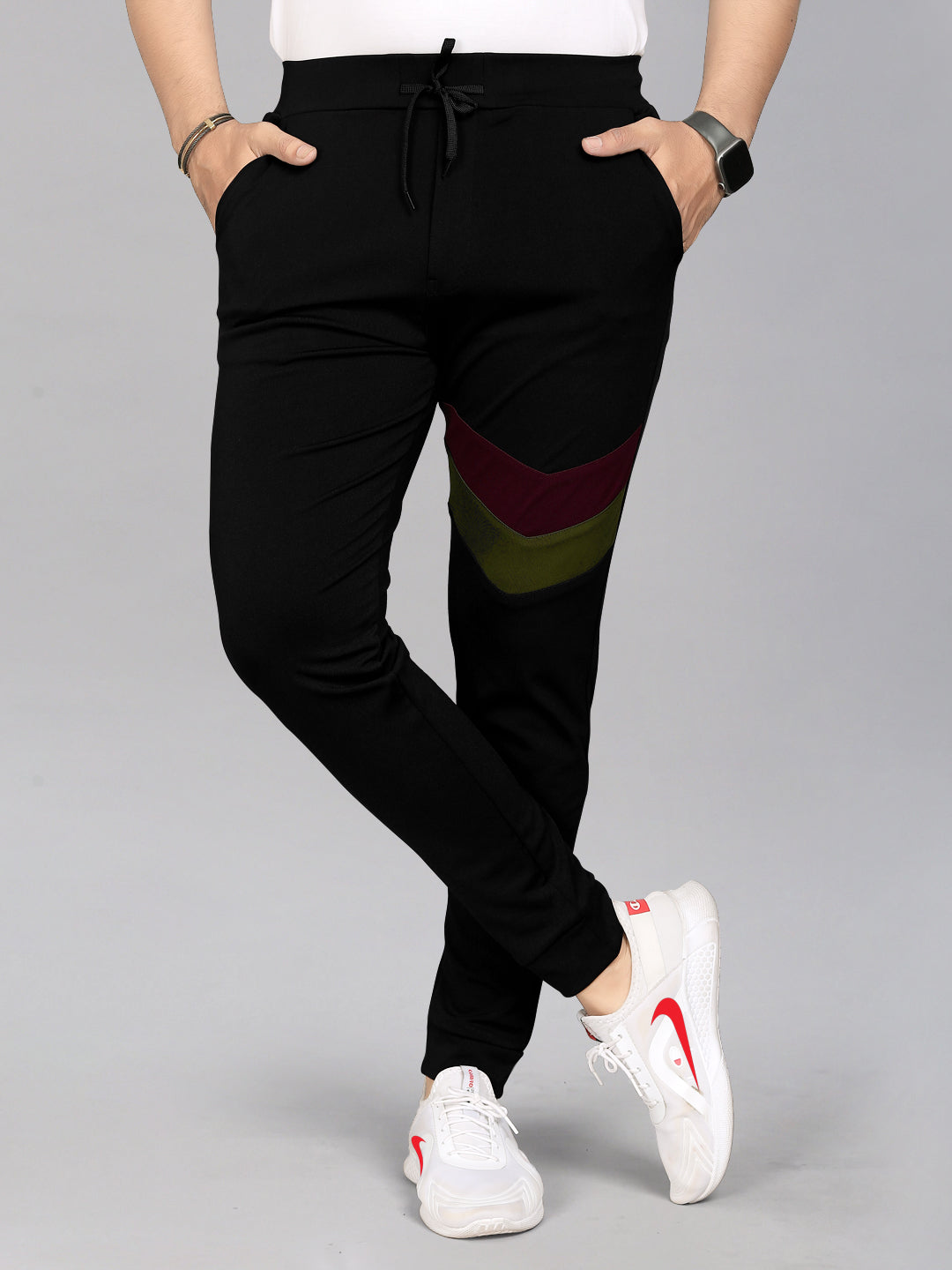 Lycra Blend Black Color Solid Men Track Pant